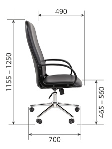 Офисное кресло CHAIRMAN 278 хром, экокожа, черный
